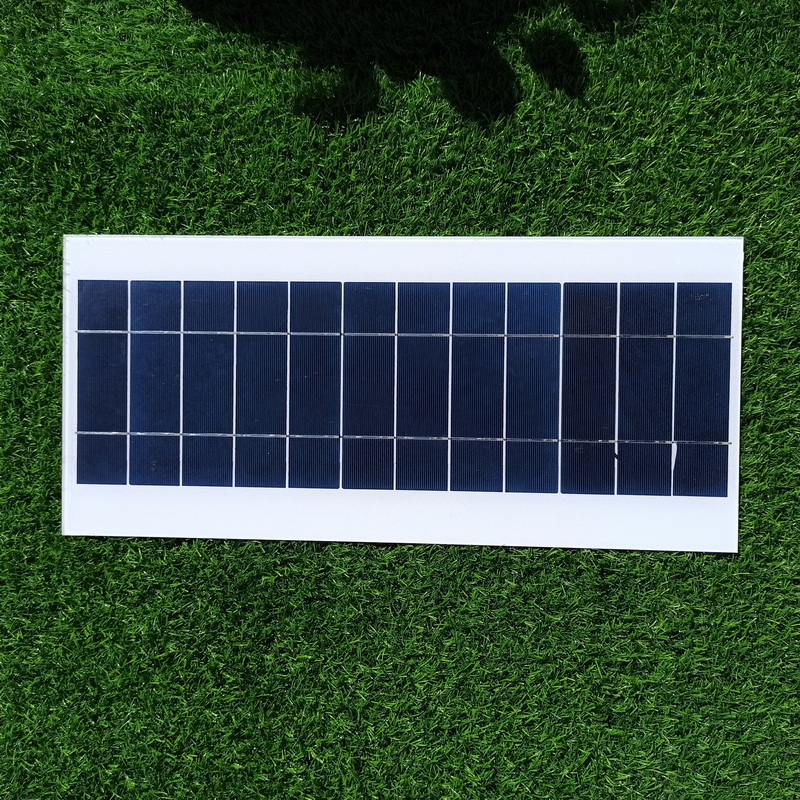 13W Narrow Solar Modules 6V Poly Cell Tempered Glass Laminated Solar Panel For Lamp